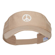 Peace Symbol Embroidered Washed Visor