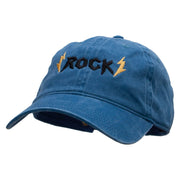 Rock Symbol Embroidered Washed Cotton Brass Buckle Cap