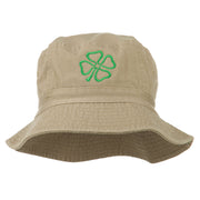 Saint Patrick's Four Leaf Clover Embroidered Bucket Hat