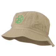 Saint Patrick's Four Leaf Clover Embroidered Bucket Hat