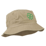 Saint Patrick's Four Leaf Clover Embroidered Bucket Hat