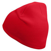 Pixel Pointer Embroidered 8 Inch Knitted Short Beanie - Red OSFM