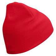 Pixel Pointer Embroidered 8 Inch Knitted Short Beanie - Red OSFM