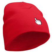 Pixel Pointer Embroidered 8 Inch Knitted Short Beanie - Red OSFM