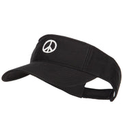 Peace Symbol Embroidered Washed Visor