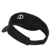 Peace Symbol Embroidered Washed Visor