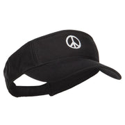 Peace Symbol Embroidered Washed Visor