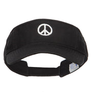 Peace Symbol Embroidered Washed Visor