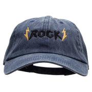 Rock Symbol Embroidered Washed Cotton Brass Buckle Cap