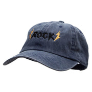 Rock Symbol Embroidered Washed Cotton Brass Buckle Cap