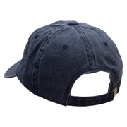 Rock Symbol Embroidered Washed Cotton Brass Buckle Cap