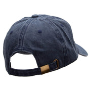 Rock Symbol Embroidered Washed Cotton Brass Buckle Cap