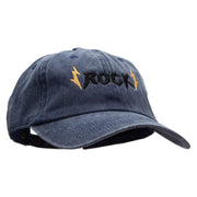 Rock Symbol Embroidered Washed Cotton Brass Buckle Cap