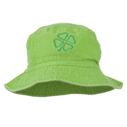 Saint Patrick's Four Leaf Clover Embroidered Bucket Hat