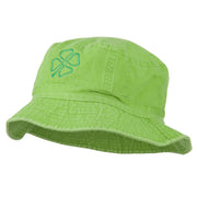 Saint Patrick's Four Leaf Clover Embroidered Bucket Hat