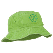 Saint Patrick's Four Leaf Clover Embroidered Bucket Hat