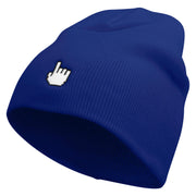 Pixel Pointer Embroidered 8 Inch Knitted Short Beanie - Royal OSFM