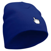 Pixel Pointer Embroidered 8 Inch Knitted Short Beanie - Royal OSFM
