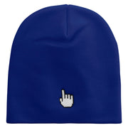 Pixel Pointer Embroidered 8 Inch Knitted Short Beanie - Royal OSFM