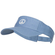 Peace Symbol Embroidered Washed Visor