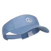 Peace Symbol Embroidered Washed Visor