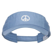 Peace Symbol Embroidered Washed Visor