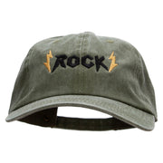 Rock Symbol Embroidered Washed Cotton Brass Buckle Cap