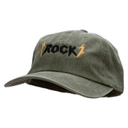 Rock Symbol Embroidered Washed Cotton Brass Buckle Cap