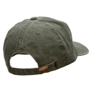 Rock Symbol Embroidered Washed Cotton Brass Buckle Cap