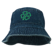 Saint Patrick's Four Leaf Clover Embroidered Bucket Hat