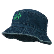 Saint Patrick's Four Leaf Clover Embroidered Bucket Hat