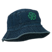 Saint Patrick's Four Leaf Clover Embroidered Bucket Hat