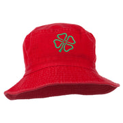 Saint Patrick's Four Leaf Clover Embroidered Bucket Hat