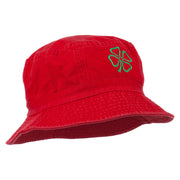 Saint Patrick's Four Leaf Clover Embroidered Bucket Hat