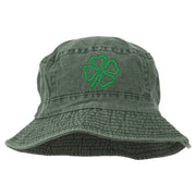 Saint Patrick's Four Leaf Clover Embroidered Bucket Hat