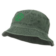 Saint Patrick's Four Leaf Clover Embroidered Bucket Hat