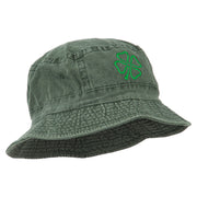 Saint Patrick's Four Leaf Clover Embroidered Bucket Hat