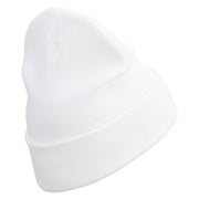 Retro Games Embroidered 12 Inch Long Knitted Beanie - White OSFM
