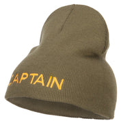 Captain Embroidered Short Beanie