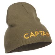 Captain Embroidered Short Beanie