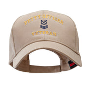 Petty Officer Veteran Embroidered Solid Cotton Twill Low Profile Strap Cap