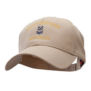 Petty Officer Veteran Embroidered Solid Cotton Twill Low Profile Strap Cap