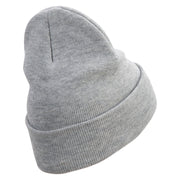 Retro Games Embroidered 12 Inch Long Knitted Beanie - Heather-Grey OSFM