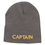 Captain Embroidered Short Beanie