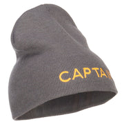 Captain Embroidered Short Beanie