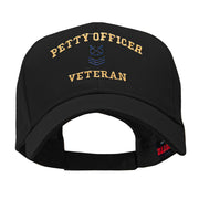 Petty Officer Veteran Embroidered Solid Cotton Twill Low Profile Strap Cap