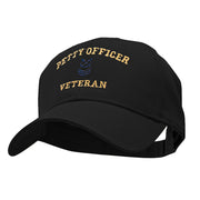 Petty Officer Veteran Embroidered Solid Cotton Twill Low Profile Strap Cap