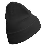 Retro Games Embroidered 12 Inch Long Knitted Beanie - Black OSFM