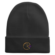 Retro Games Embroidered 12 Inch Long Knitted Beanie - Black OSFM