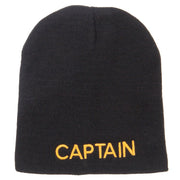 Captain Embroidered Short Beanie